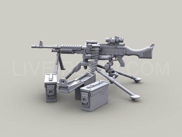 LRE35015 Пулемёт M240B 7.62мм на треножном станке M122