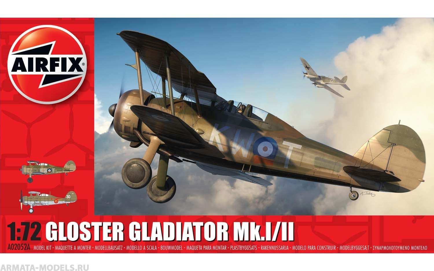 A02052A Сборная модель Самолета Gloster Gladiator Mk.I/Mk.II Airfix