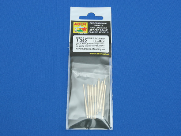 ABR-1:350-L-05  Дополнения для  Set of 9pcs 406 mm long barrels for US ships : North Carolina, Washington для  1/350