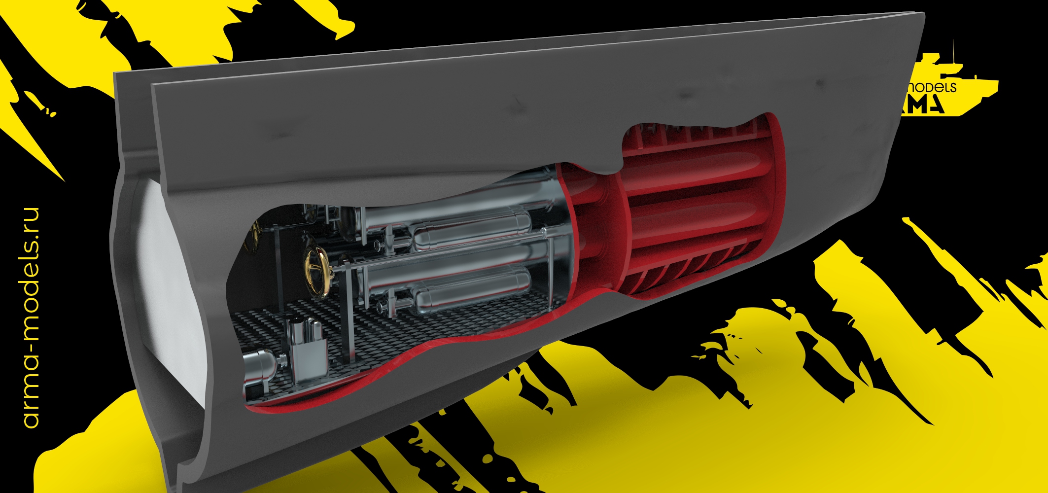 AM14434 Интерьер носового торпедного отсека "Щуки", 1/144