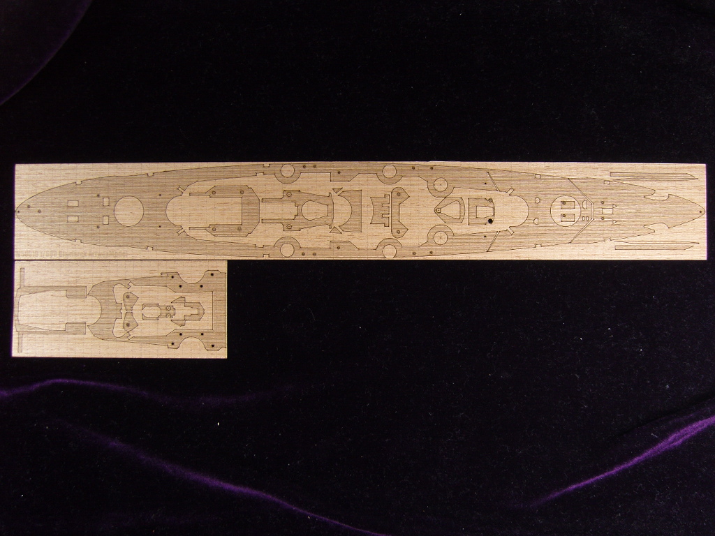 AW50019 Деревянная палуба для 1/600 Bismarck