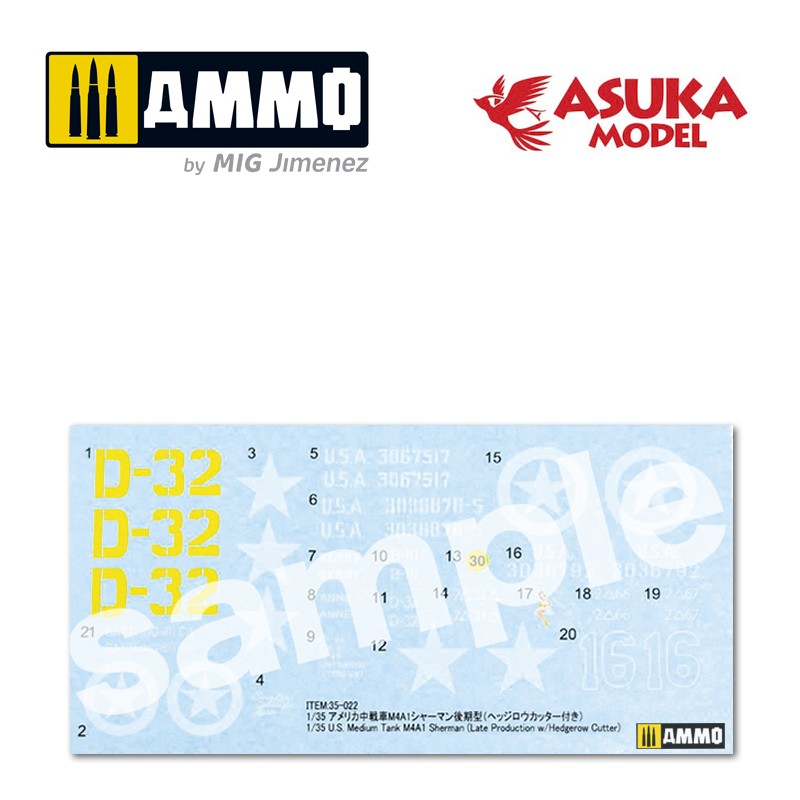 ASUKA35022 Сборная модель M4A1 SHERMAN HEDGEROW ASUKA