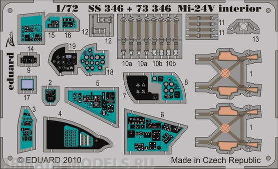 SS346 Фототравление Mi-24V Hind interior S/A/ for Hobby Boss