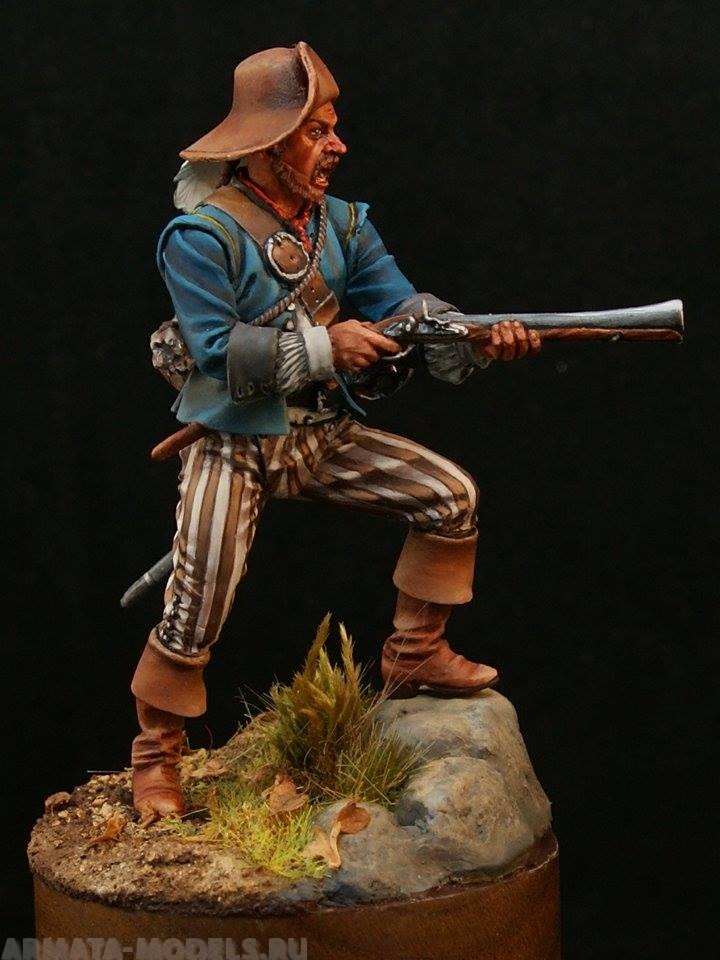 CHM-54101(M). Пират (№5) с дробовиком, 18 век. 54 мм. Материал – белый металл Chronos Miniatures