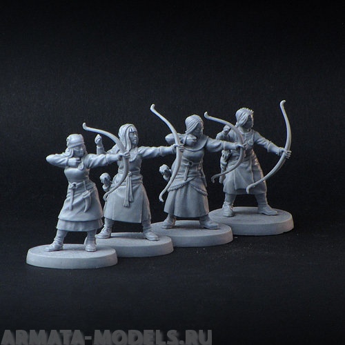 BV-sa-06 Игровая миниатюра  fem. viking archers (4 models)  МКЭ. лучники викингов (4 модели) BROTHER VINNI's