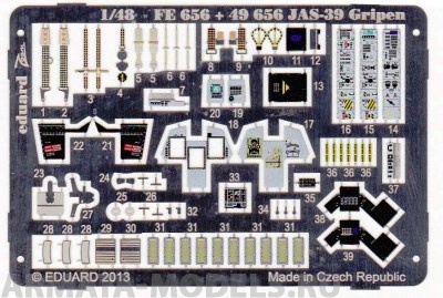 49656 Фототравление JAS-39A/C Gripen Interior/exterior For Kitty Hawk  kit