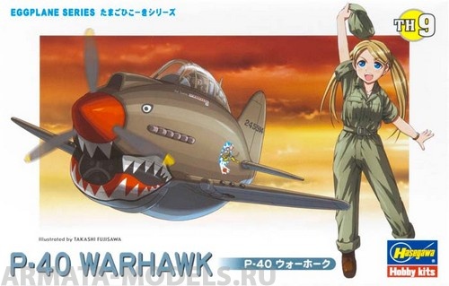 60119 Модель самолета EGG PLANE P-40 WARHAWK Hasegawa