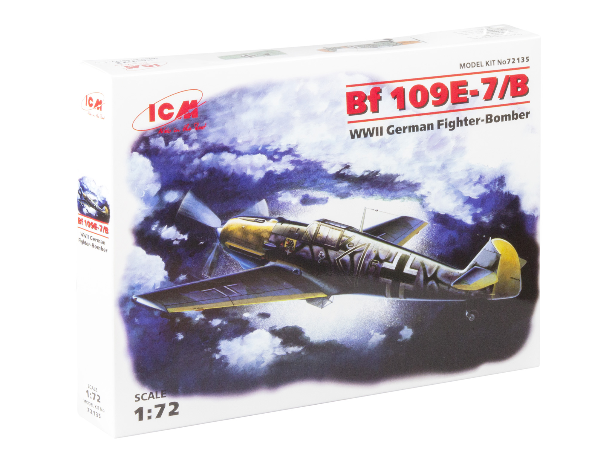 72135 Bf 109E-7/B , WWII немецкий истребитель 2 МВ ICM