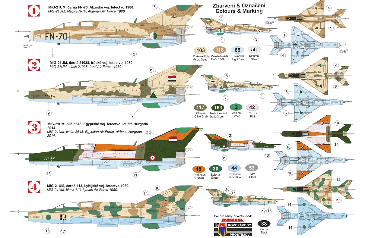 KPM0202 MiG-21 UM In Arab Service KP Models