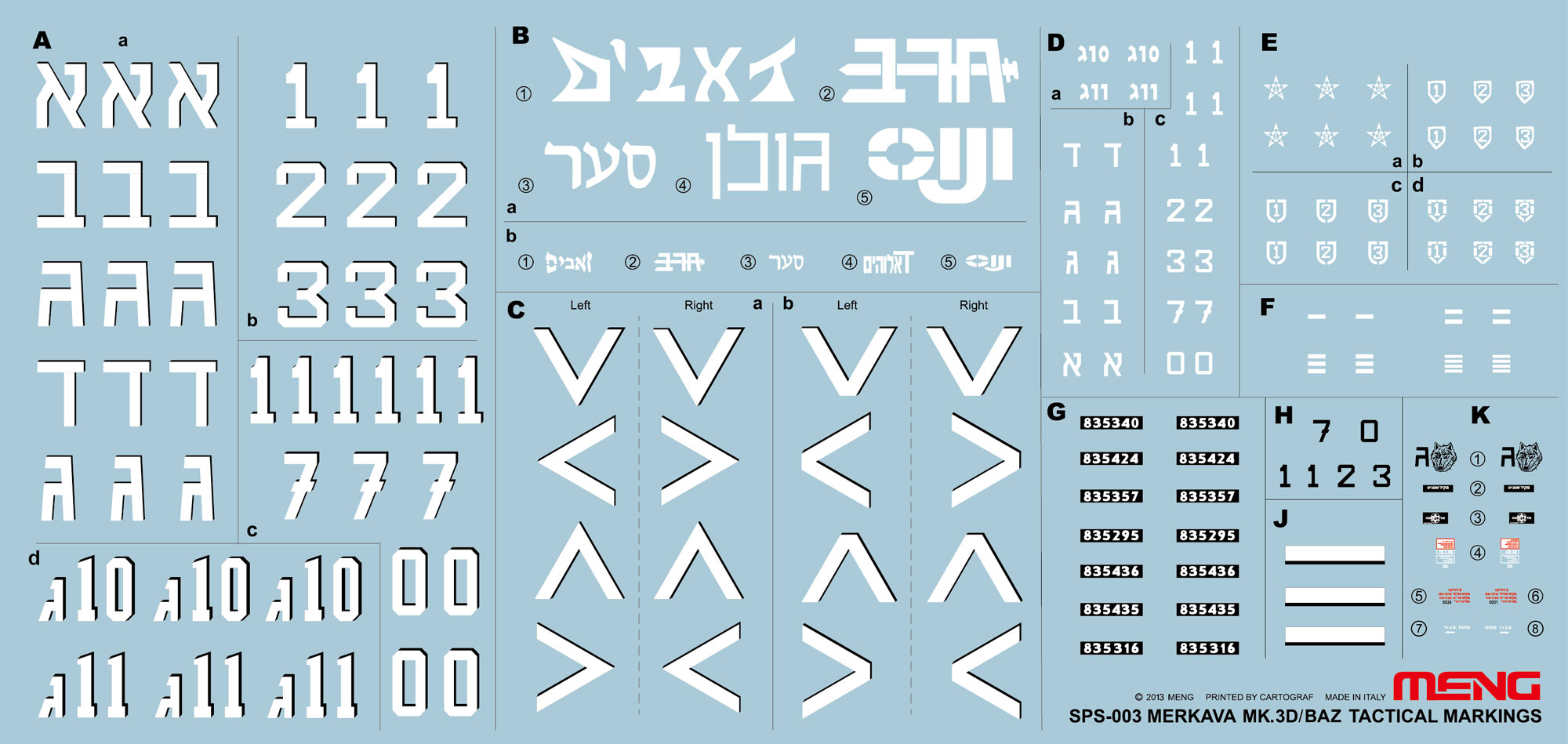 SPS-003 Merkava Mk.3D/BAZ Tactical markings