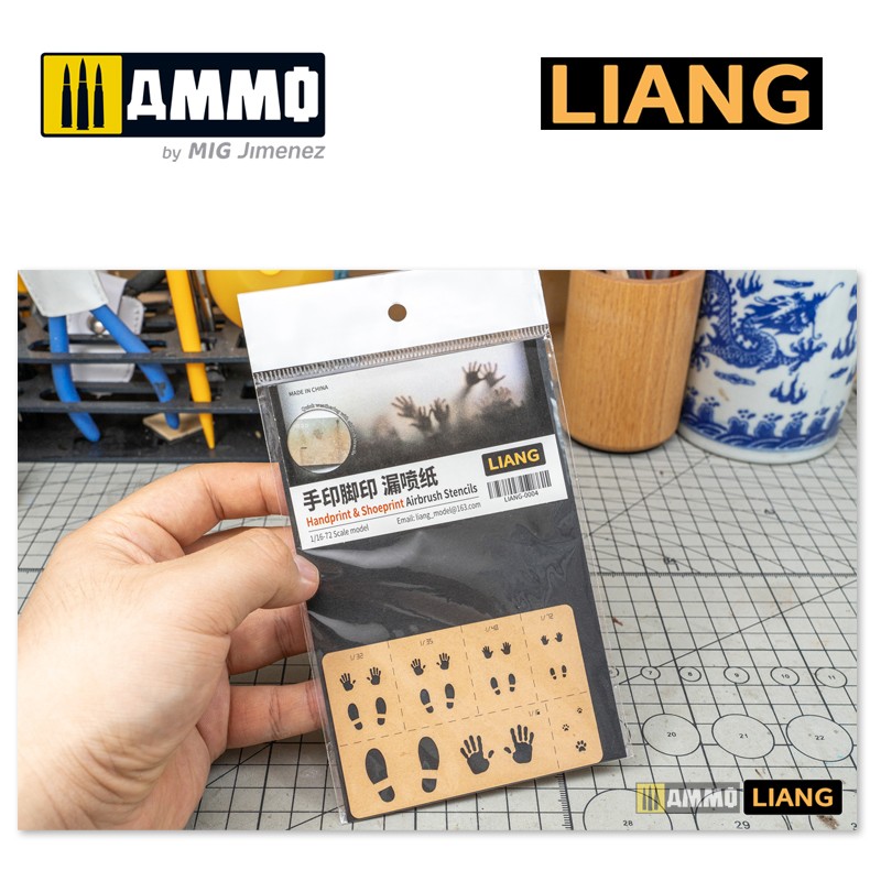 LIANG-0004 Набор трафаретов Handprint & Shoeprint Airbrush Stencils