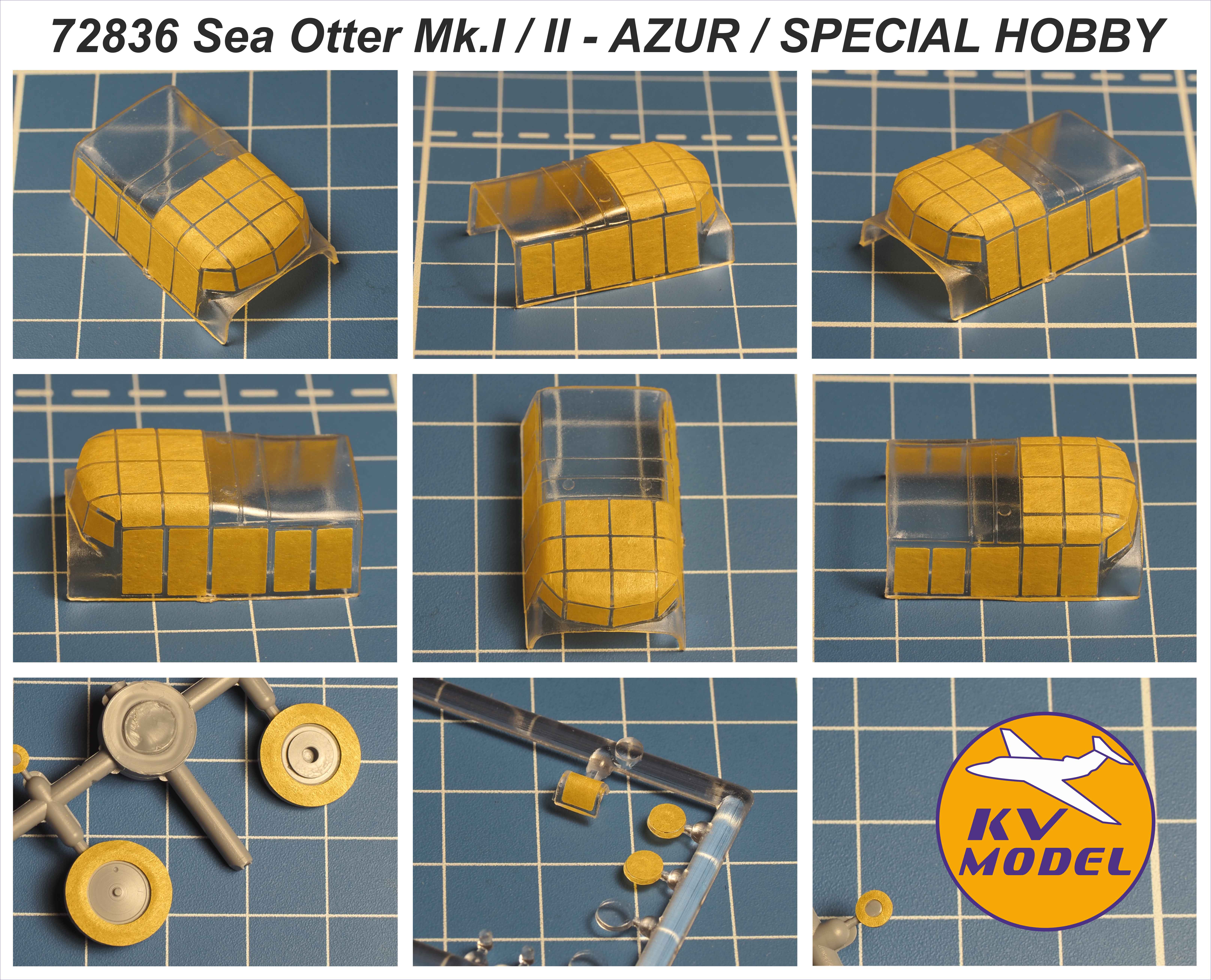 72836KV Окрасочная маска Supermarine Sea Otter Mk.I/ASR Mk.II (Azur #A047, #A090, #A104, #A101, Sp. Hobby #SH72429, #SH72431)
