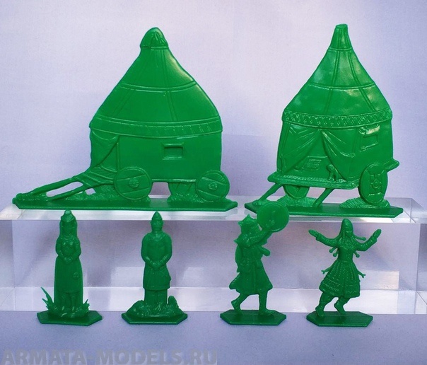 WAB008Green Набор фигур Половецкий стан (зеленый) Воины и Битвы
