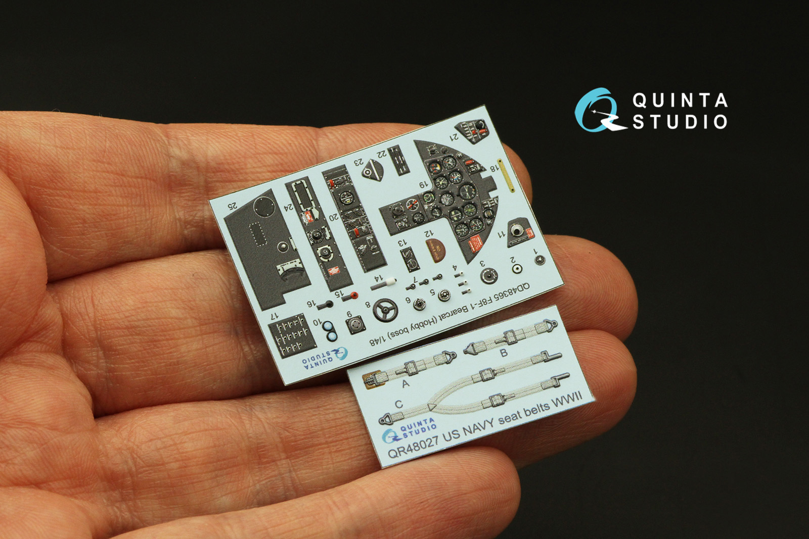 QD48365 3D Декаль интерьера кабины F8F-1 Bearcat (Hobby Boss)