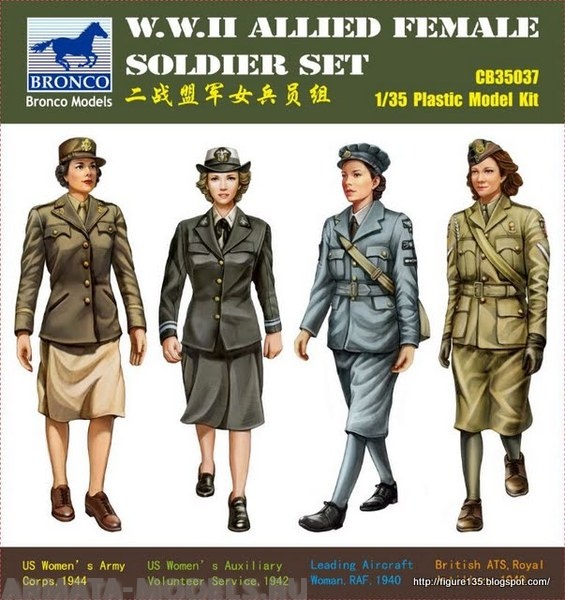 CB35037 W.W.II Allied Female Soldier Set  (4 figures) Bronco Models