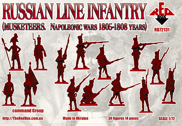 RB72131 Nap. Russian Line Infantry (Musketeers) 1805-1808 Red Box