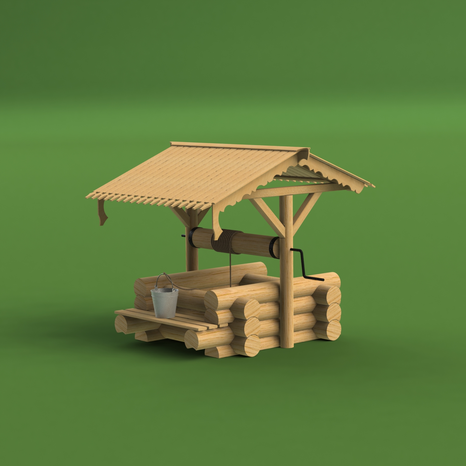 3501 сборная деревянная модель Деревенский колодец СВ Модель