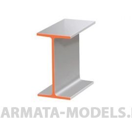 EVG275 Двутавр пластиковый 4х2 мм, 3 шт/уп.