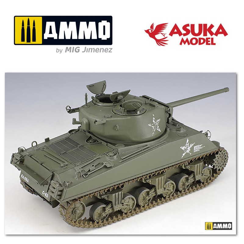 ASUKA35019 Сборная модель танка Шерман 1/35 US M4A3 (76MM) SHERMAN ASUKA