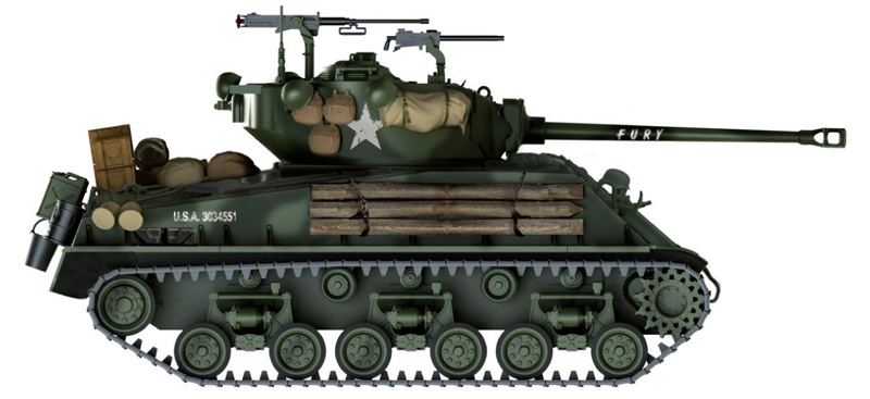 6529ИТ Танк M4A3E8 Sherman Fury Italeri