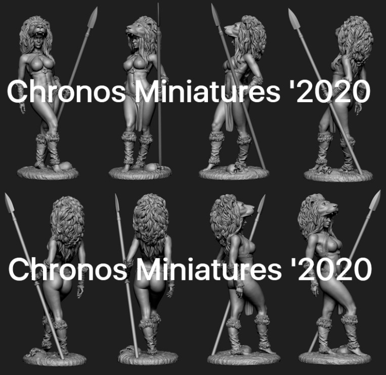 CHM-54224. Миры Фэнтези: Дикарка. 54 мм. Материал - смола. Chronos Miniatures