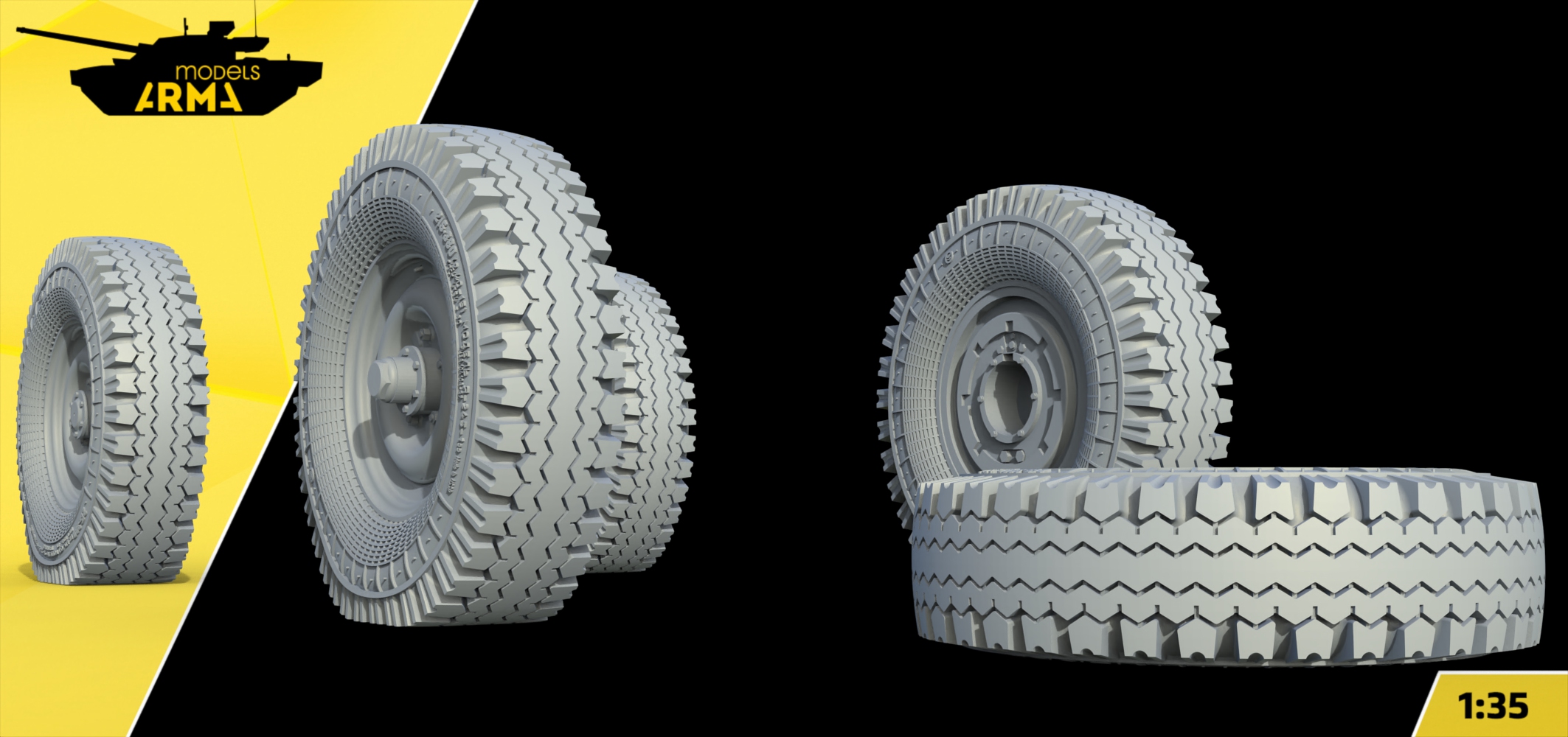 AM3629K Высокодетализированные колеса под нагрузкой Я-245