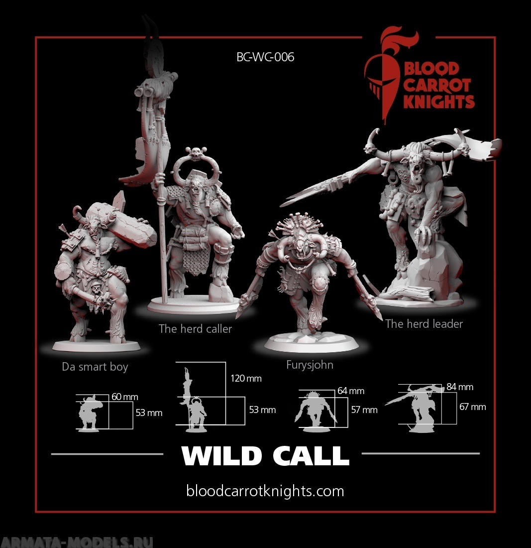 BCK-WG-018 Дикий Зов | Игровая миниатюра 32 мм Blood Carrot Knights