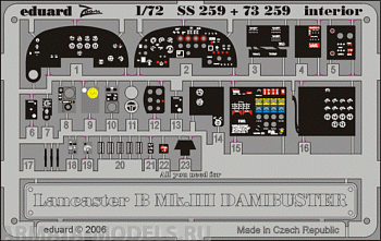 SS259 Фототравление Lancaster B Mk.III Dambuster interior For HASEGAWA  Kit