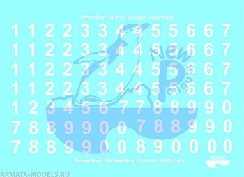 35016P Arial Numeric  Size 6 mmFor different kits (Russian armor)