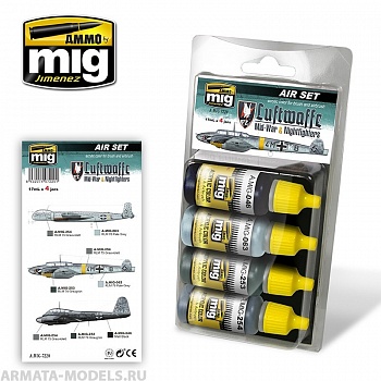 AMIG7220 Ammo Mig Набор акриловых красок  LUFTWAFFE WWII MID WAR COLORS