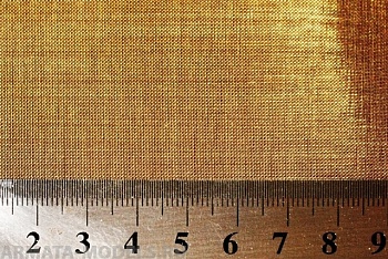 AH0050 Сетка латунная плетеная, ячейка 0,10 мм 10х20 см
