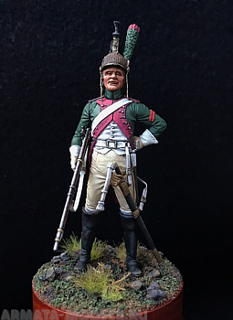 CHM-54149.Рядовой драгунских полков, Франция 1809-11 гг. 54 мм. Материал – смола.