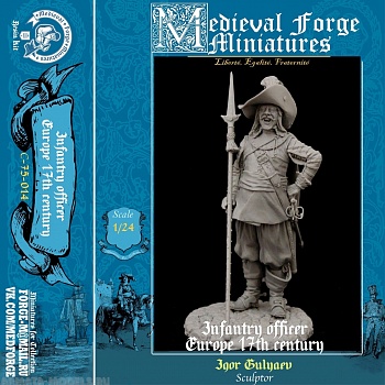 C-75-014 Фигура Офицер-Мушкетер Франция, 17 век 75мм