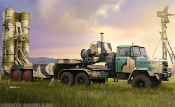 85511 ЗРК Russian KrAZ-260B Tractor with 5P85TE TEL S-300PMU (Hobby Boss) 1/35