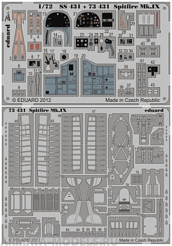 73431	 Фототравление Spitfire Mk.IX For Italeri kit