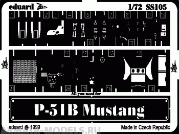 SS105 Фототравление P-51B for REVELL kit (Eduard) 1/72