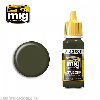 AMIG0087 Ammo Mig Акриловая краска RAL 6014 GELBOLIV 17 мл