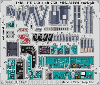 49752 Фототравление MiG-31BM  interior and exterior kit для модели AMK