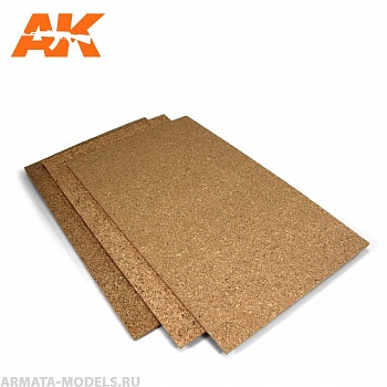 AK8055 Пробковый лист CORCK SHEET - COARSE GRAINED - 200 x 290 x 6mm (1 SHEET)