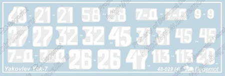 48029 Декаль Яковлев Як-7